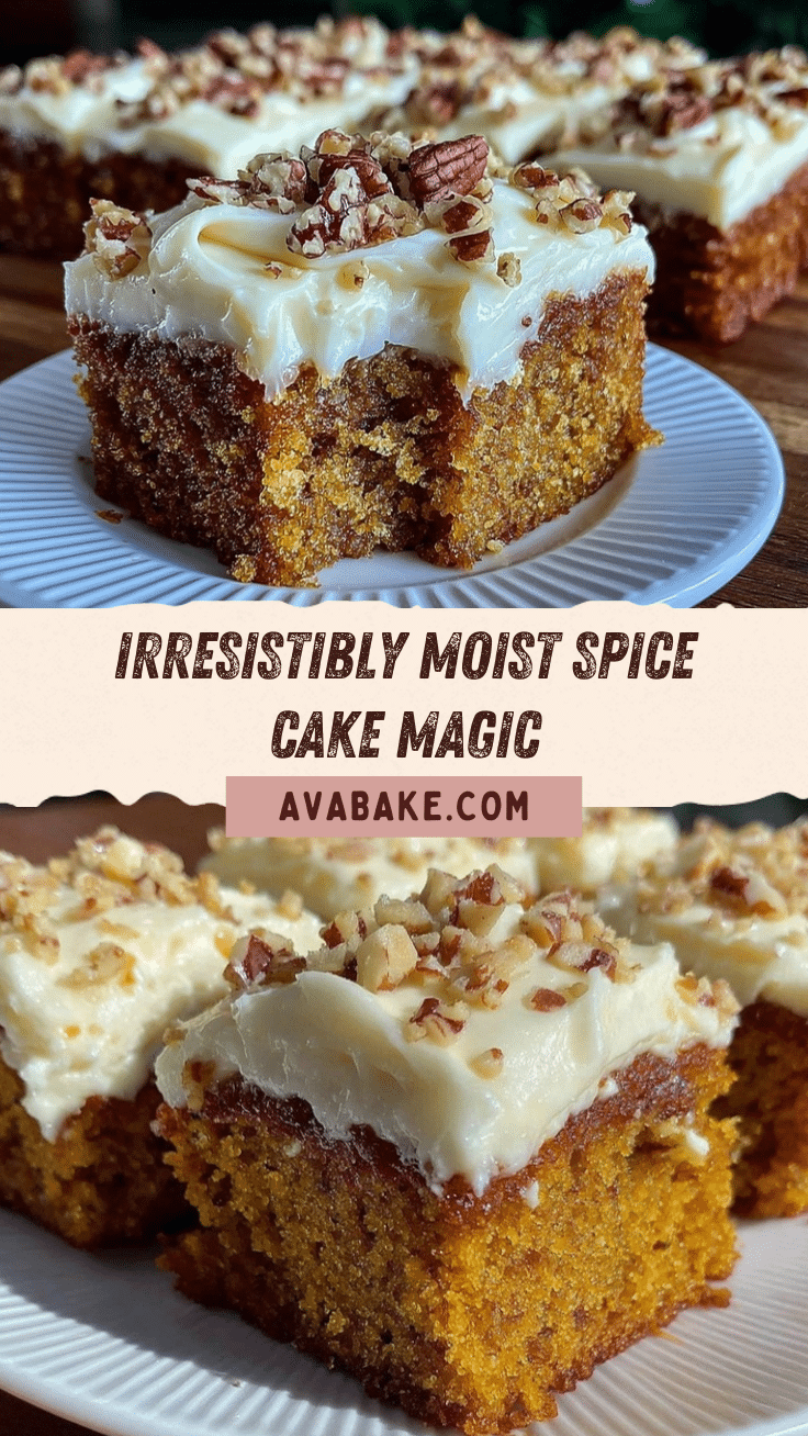 creamy spice cake squares recipe