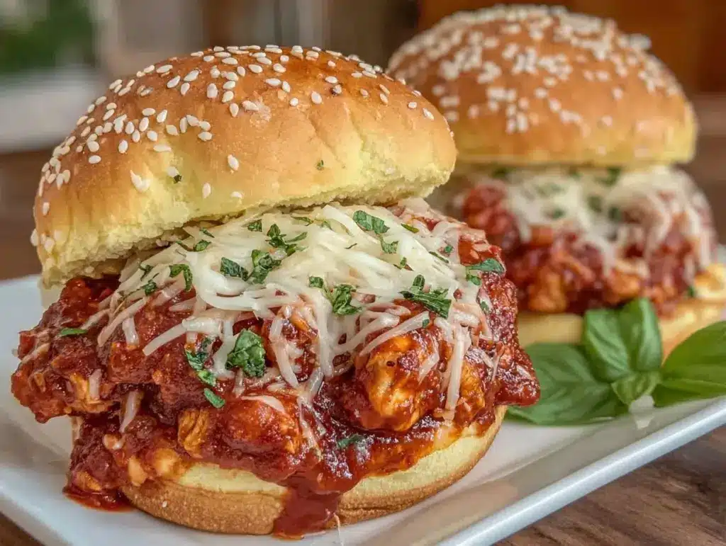 Crispy Chicken Parmesan Sloppy Joes - featured image