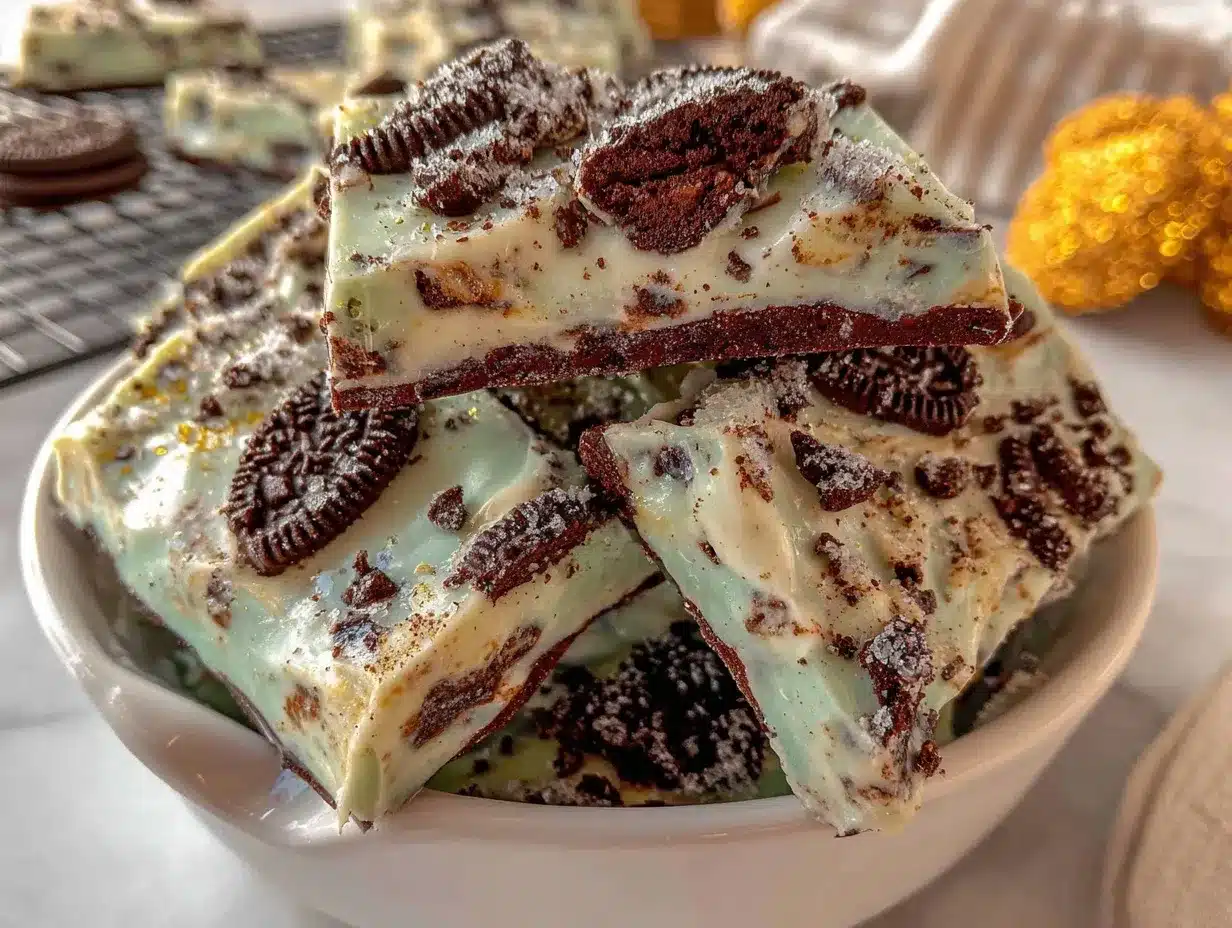 Crispy Mint Oreo Bark preparation steps