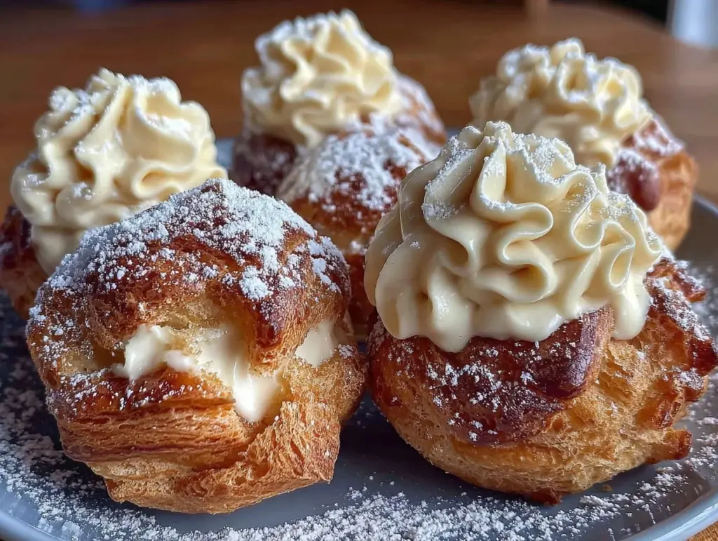 eggnog cream puffs - featured image