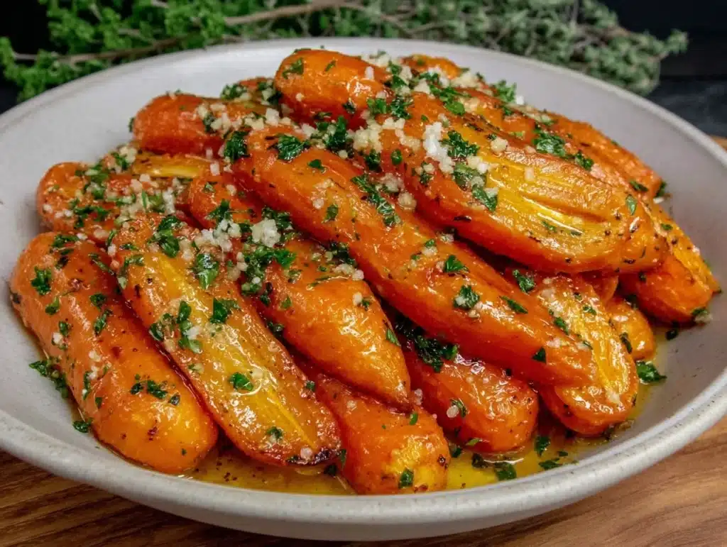 Honey Garlic Butter Roasted Carrots - featured image