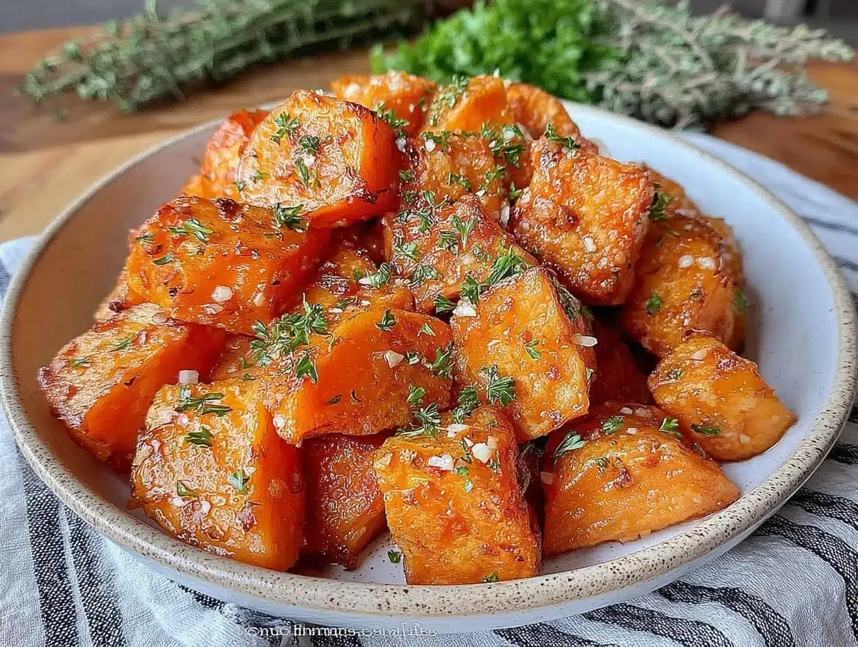 honey garlic butter roasted sweet potatoes preparation steps