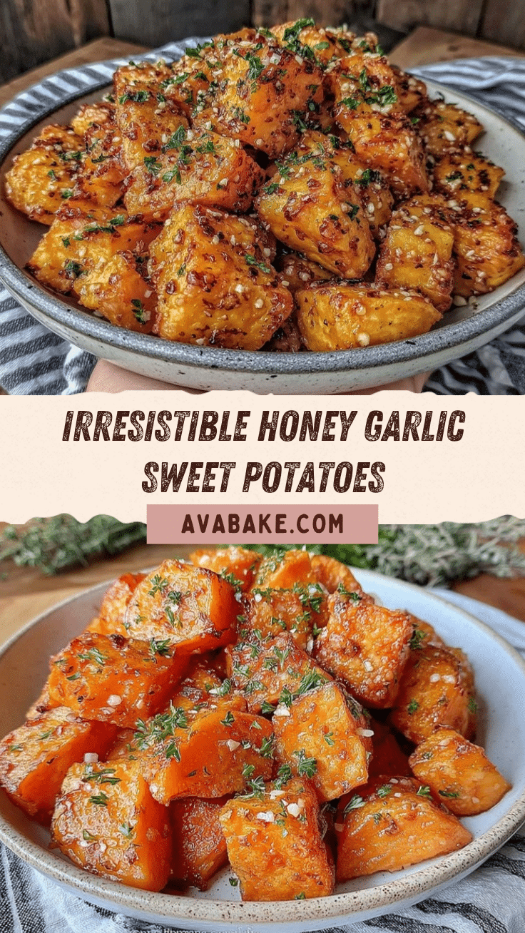 honey garlic butter roasted sweet potatoes recipe
