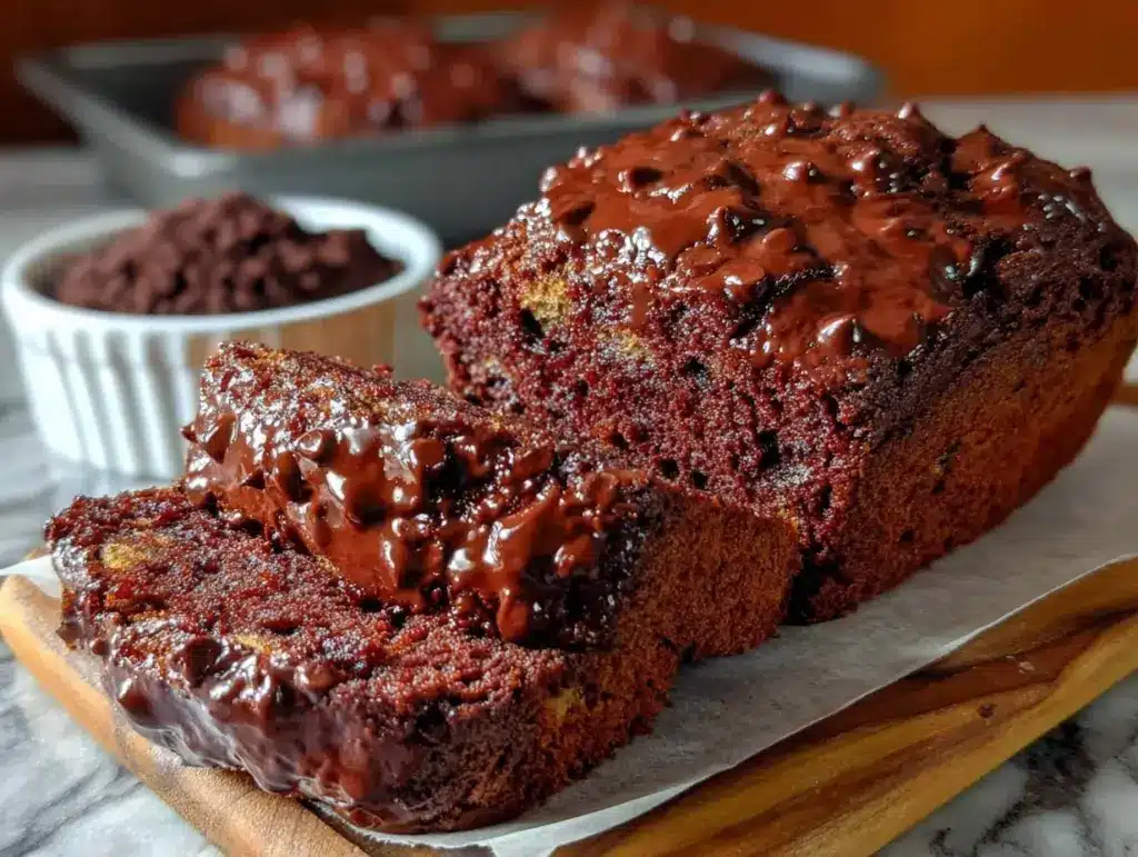 hot fudge brownie bread loaf - featured image