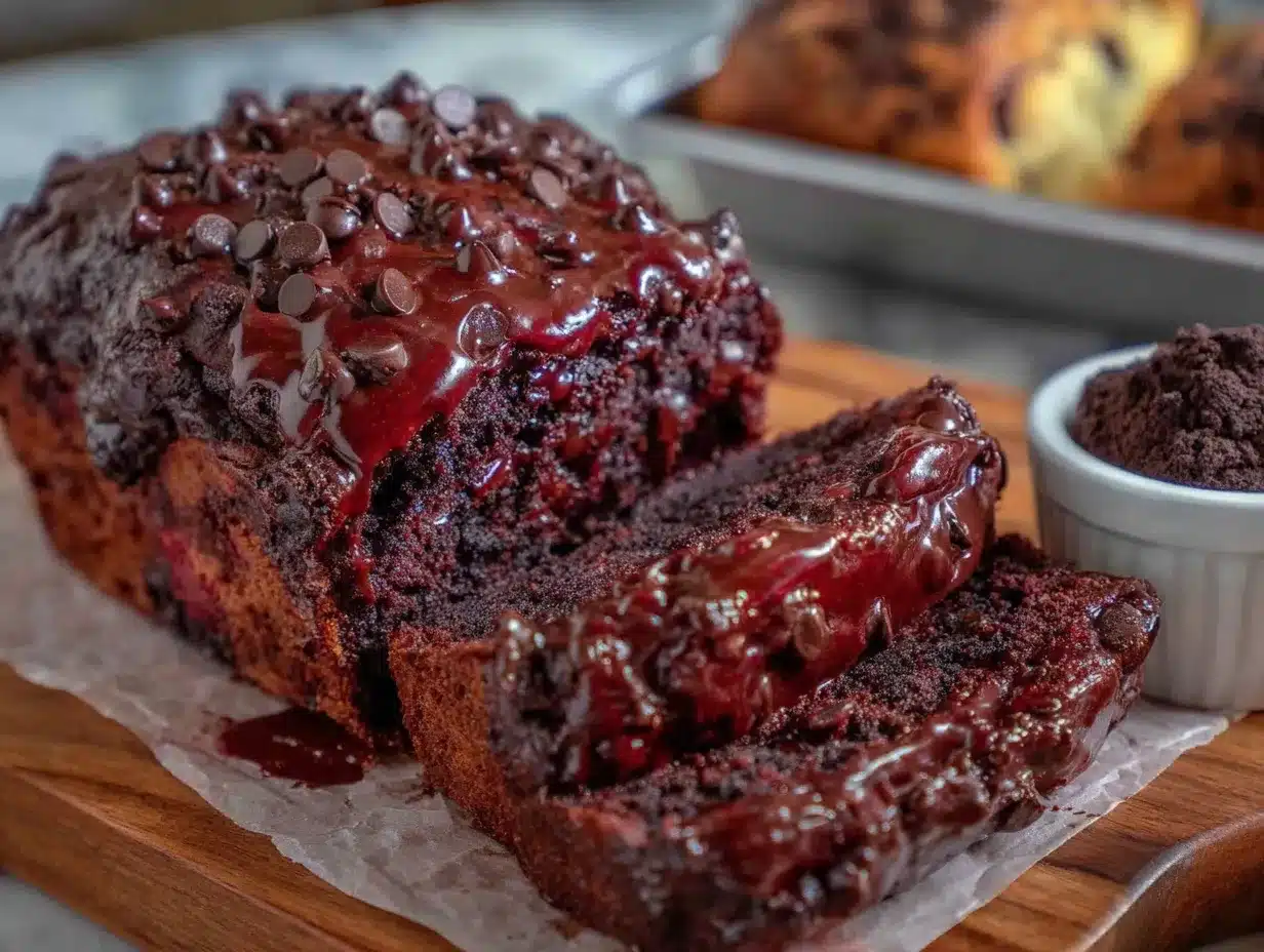 hot fudge brownie bread loaf preparation steps
