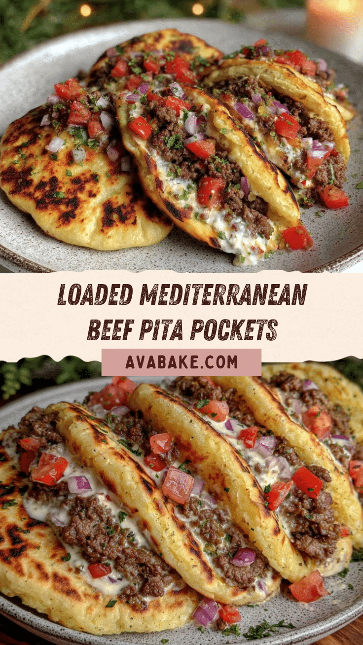Mediterranean Ground Beef Pita Pockets recipe