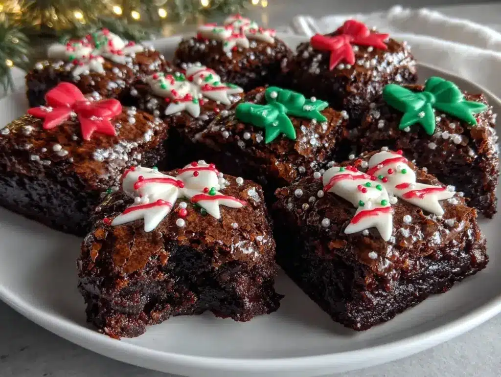 mini Christmas brownies - featured image