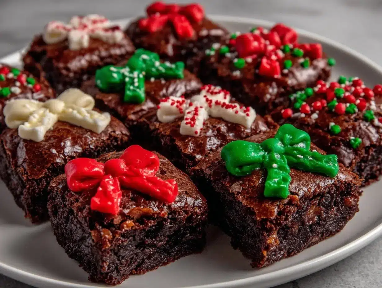 mini Christmas brownies preparation steps