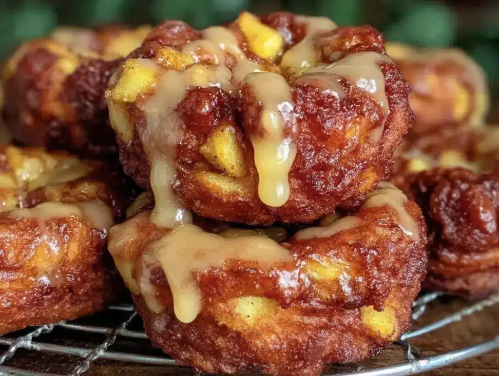 mini cinnamon apple fritters - featured image