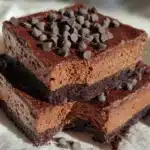 no bake chocolate cheesecake bars - featured image