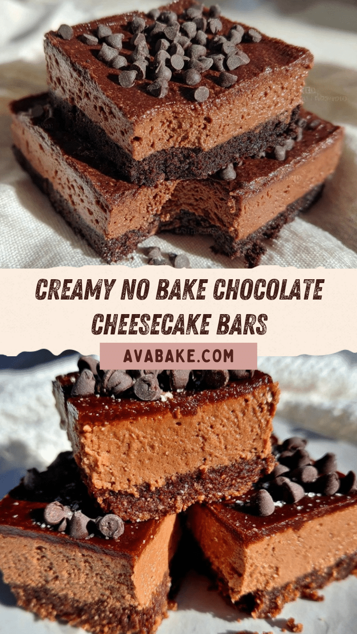 no bake chocolate cheesecake bars recipe