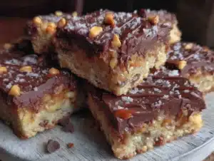peanut butter chocolate crunch bars - featured image