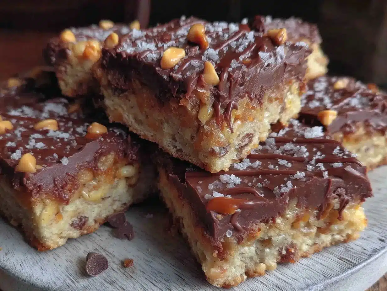 peanut butter chocolate crunch bars - featured image