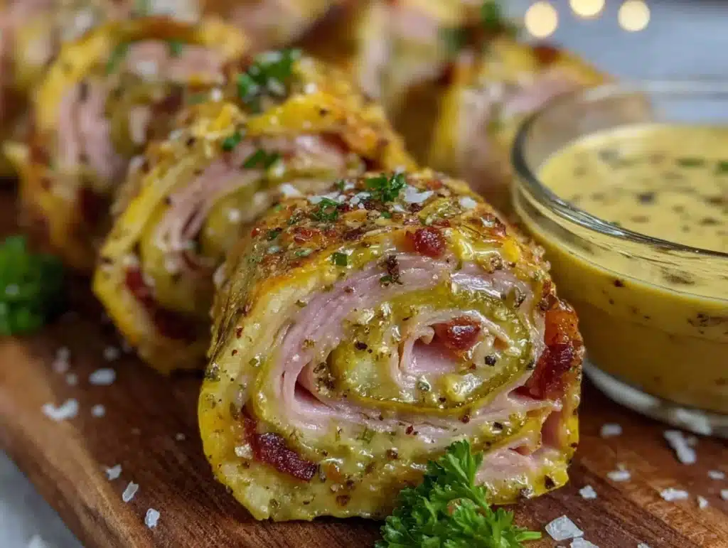 pickle and ham pinwheels - featured image