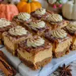 pumpkin spice cheesecake bars - featured image