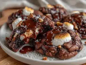 rocky road brownie cookies - featured image