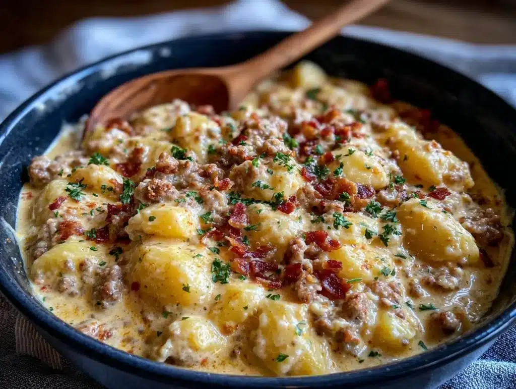 slow cooker sausage potato soup - featured image
