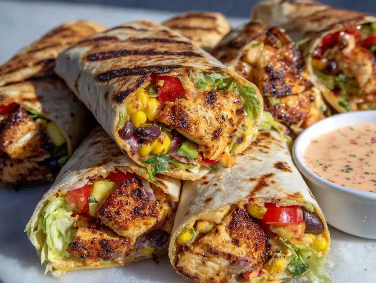 Southwest chicken wraps preparation steps