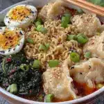 spicy dumpling ramen bowl - featured image