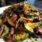 stir fry zucchini with mushrooms - featured image