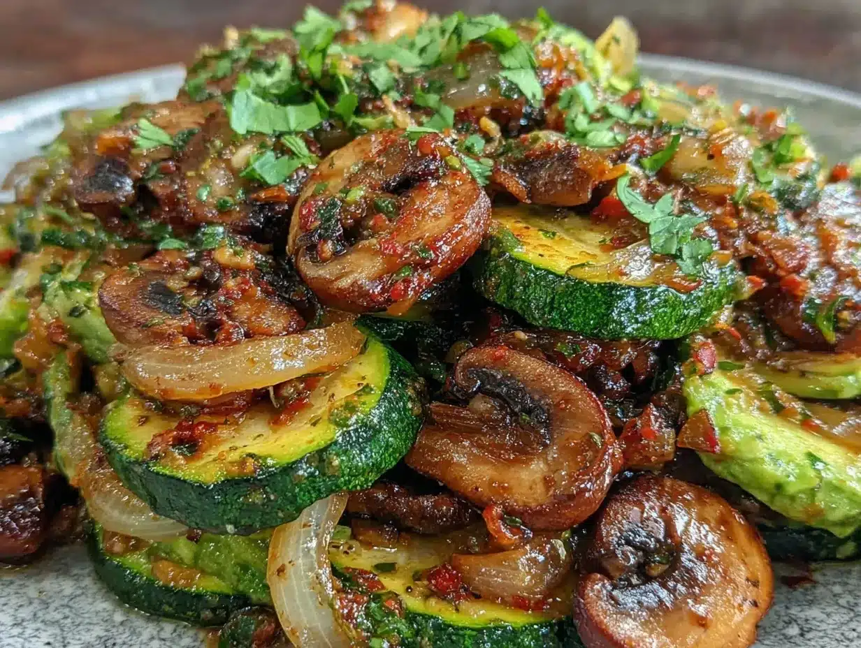stir fry zucchini with mushrooms preparation steps