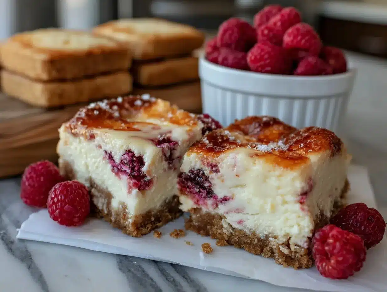 white chocolate raspberry cheesecake bars preparation steps