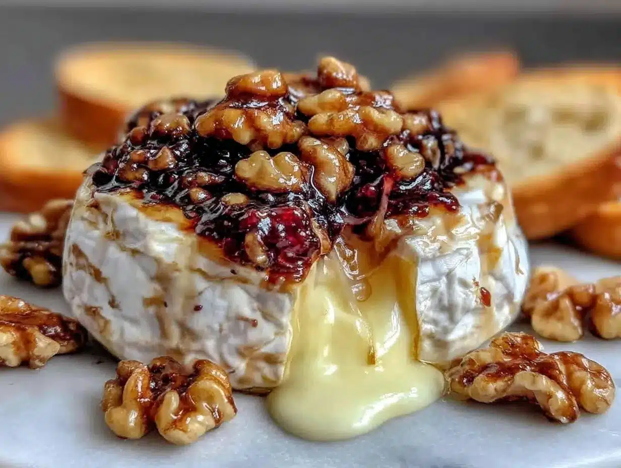 baked brie with fig jam and walnuts preparation steps