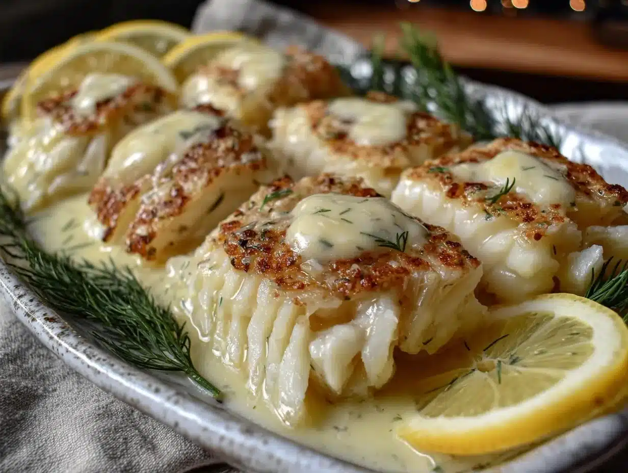baked cod with lemon dill sauce preparation steps