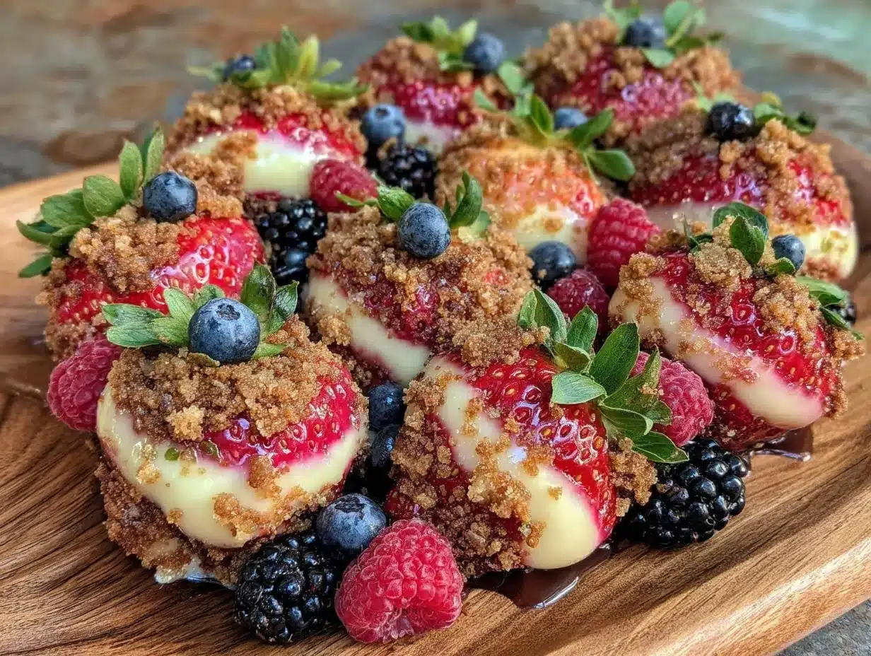 berry cheesecake stuffed strawberries preparation steps