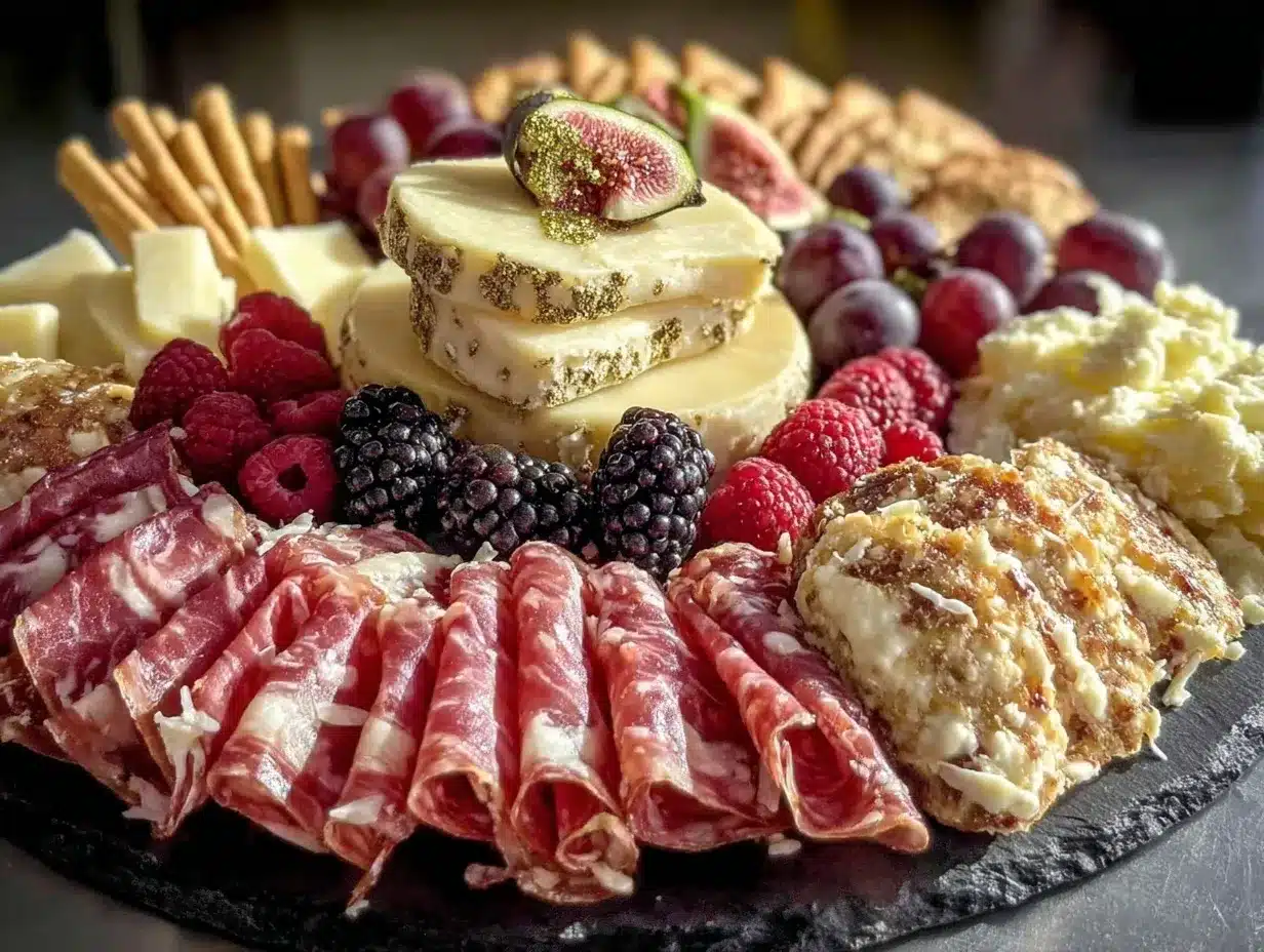 Black and Gold Charcuterie Board preparation steps