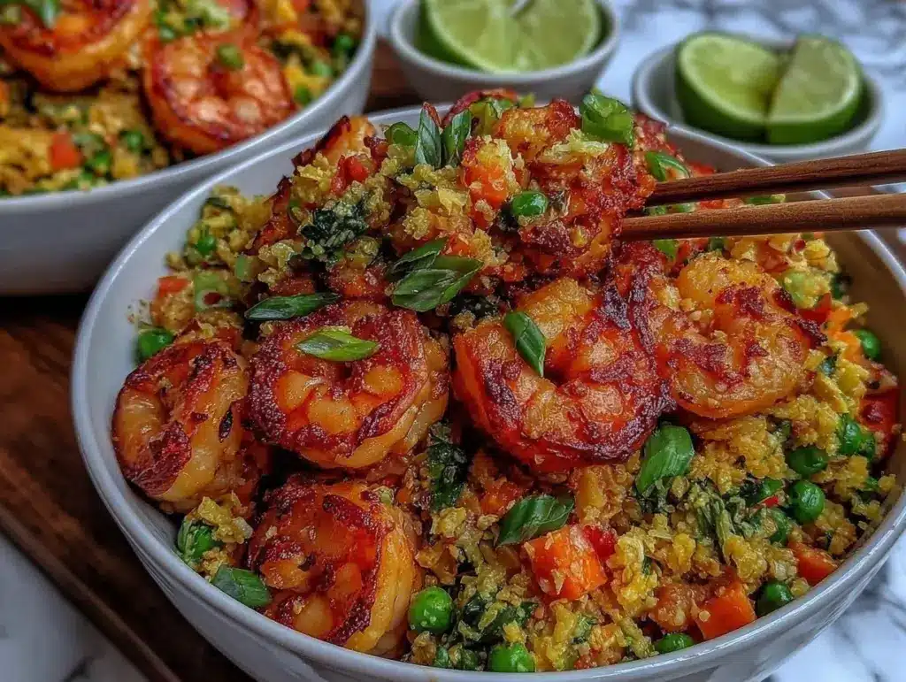 Cauliflower Fried Rice with Crispy Shrimp - featured image