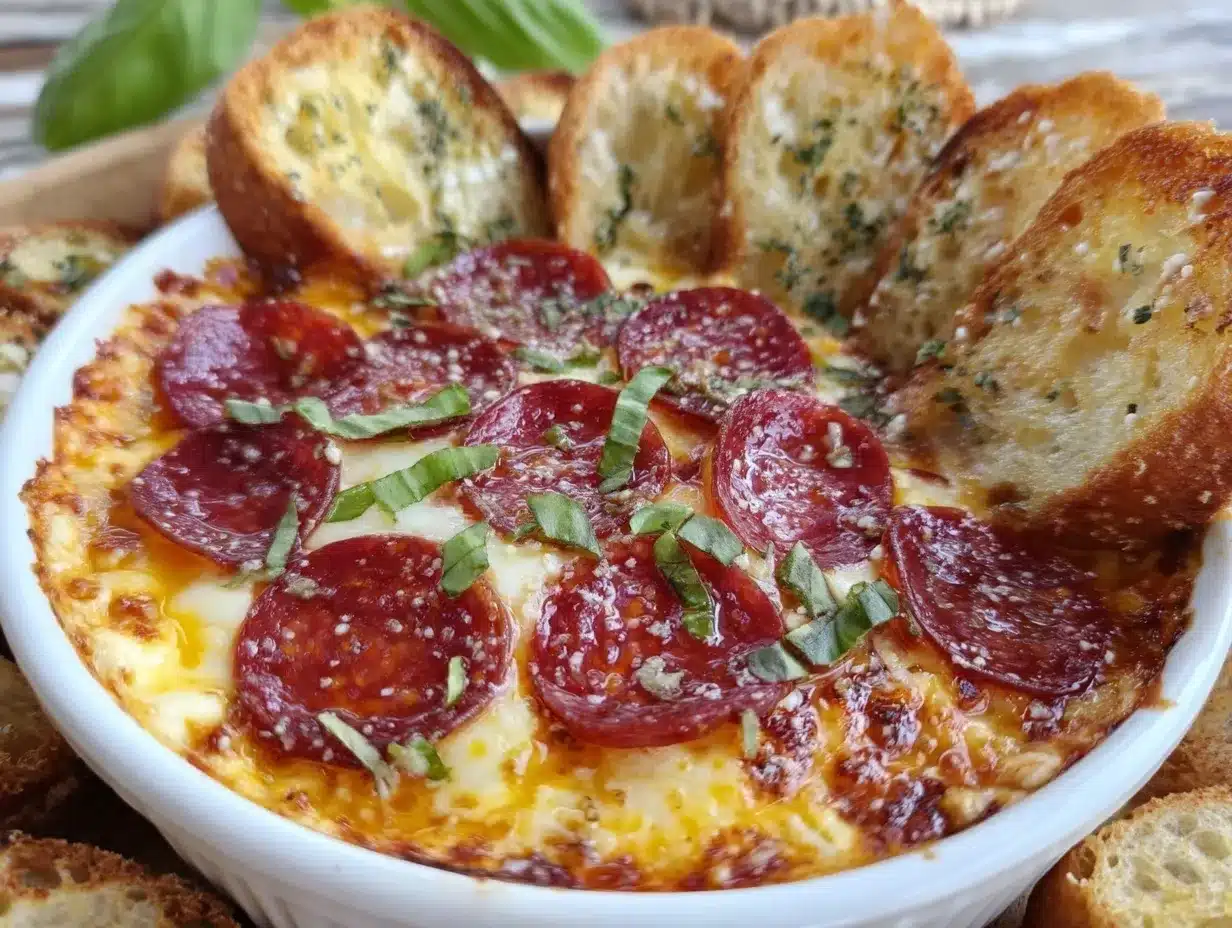 Cheesy Pepperoni Pizza Dip preparation steps