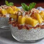 chia seed pudding with mango and coconut - featured image
