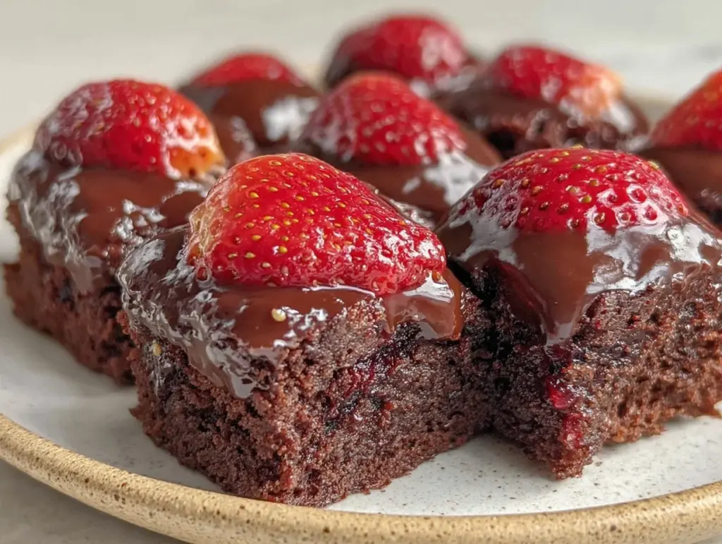 chocolate-covered strawberry brownie bites - featured image
