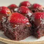 chocolate-covered strawberry brownie bites - featured image