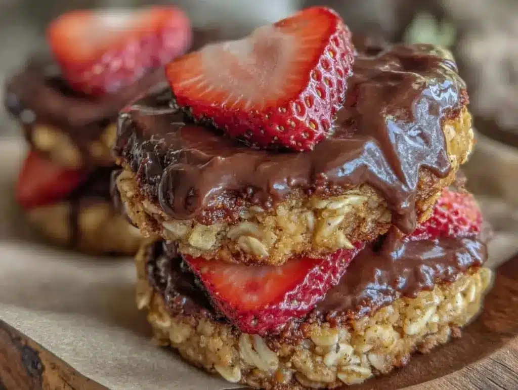 Chocolate-Covered Strawberry Cookie Crisp Stacks - featured image