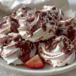 chocolate-covered strawberry milkshake meringues - featured image