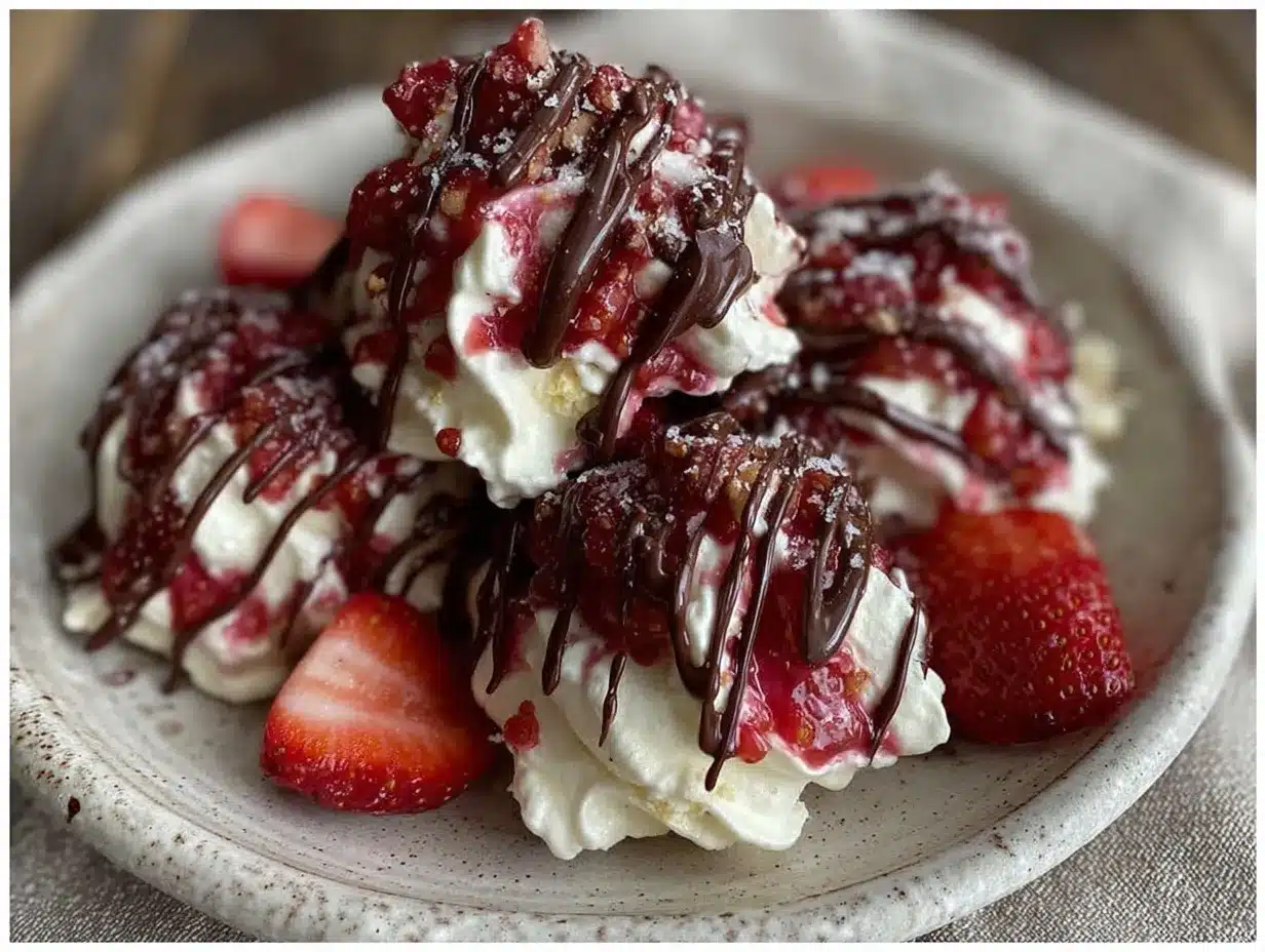 chocolate-covered strawberry milkshake meringues preparation steps