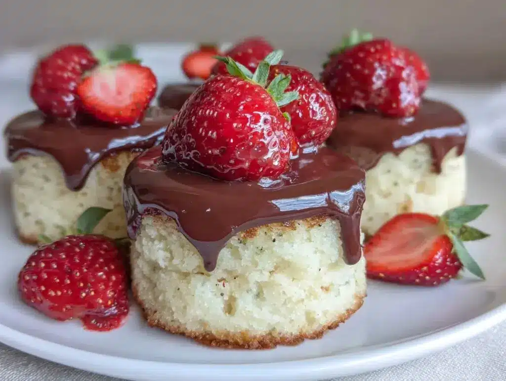 chocolate-covered strawberry steamed cakes - featured image