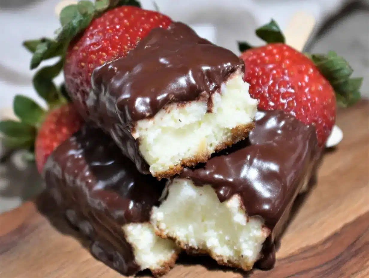 chocolate-dipped strawberry mini cheesecake sticks preparation steps