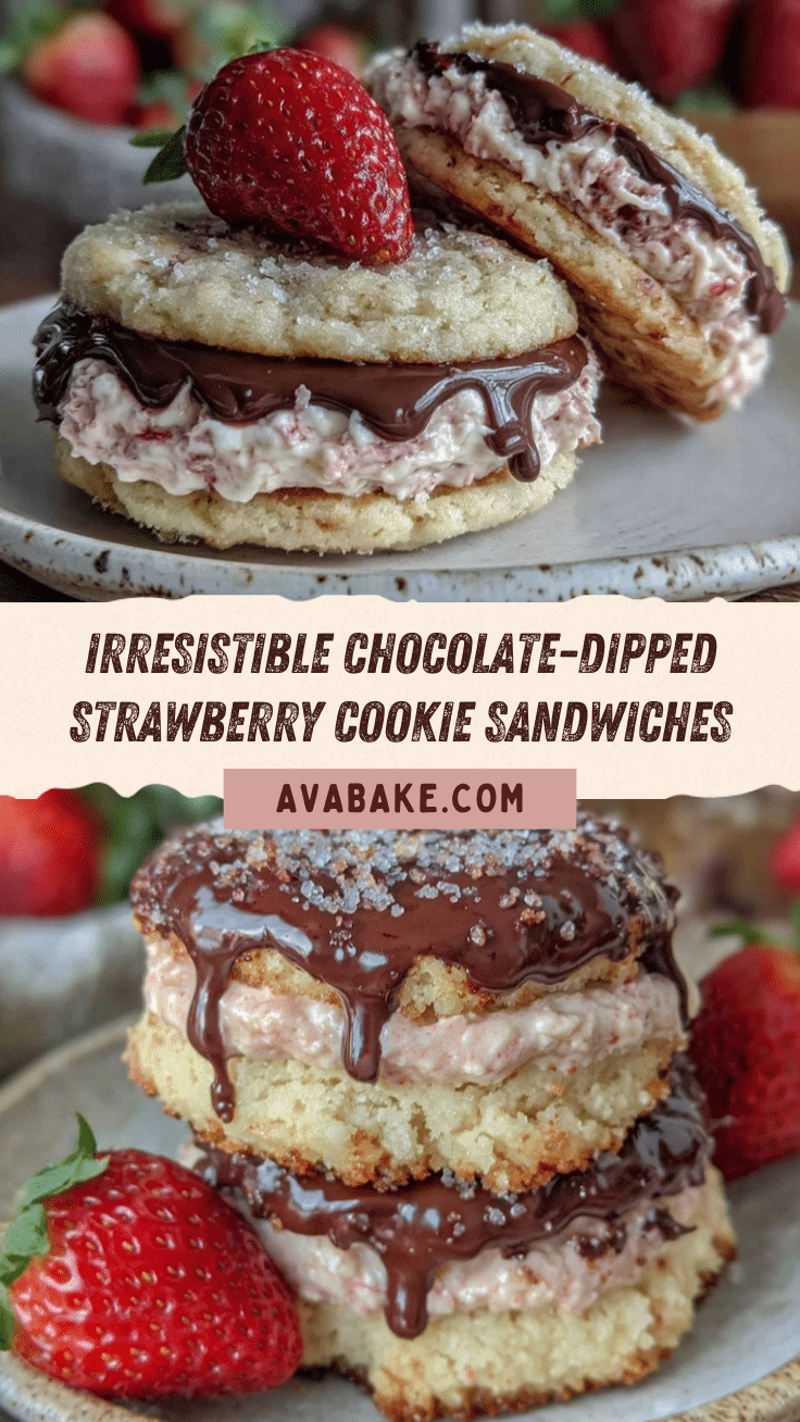 chocolate-dipped strawberry sugar cookie sandwiches recipe