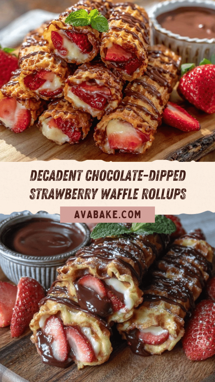 chocolate-dipped strawberry waffle rollups recipe