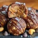 chocolate peanut butter protein balls - featured image