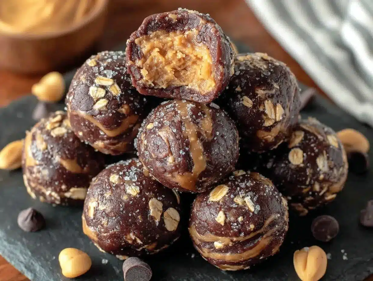 chocolate peanut butter protein balls preparation steps