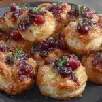 cranberry brie puff pastry bites - featured image