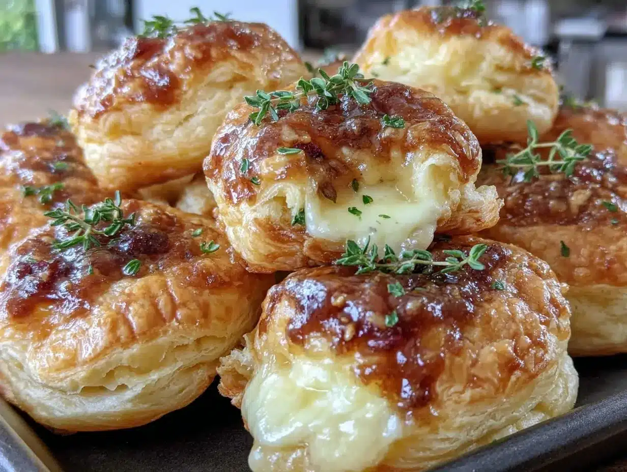 cranberry brie puff pastry bites preparation steps