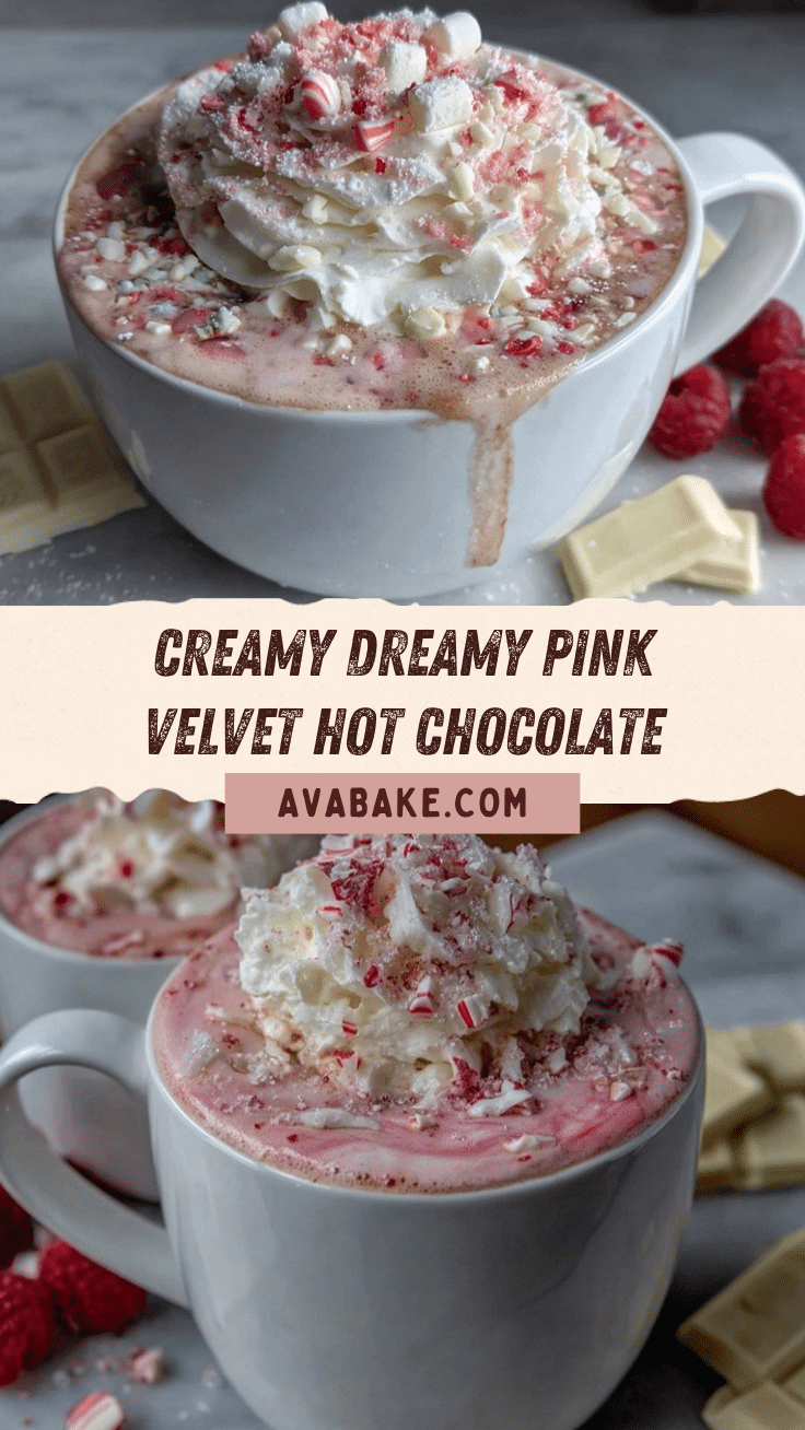 creamy pink velvet hot chocolate recipe