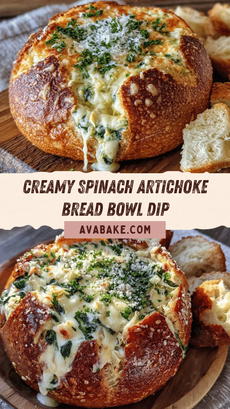 creamy spinach artichoke dip bread bowl recipe