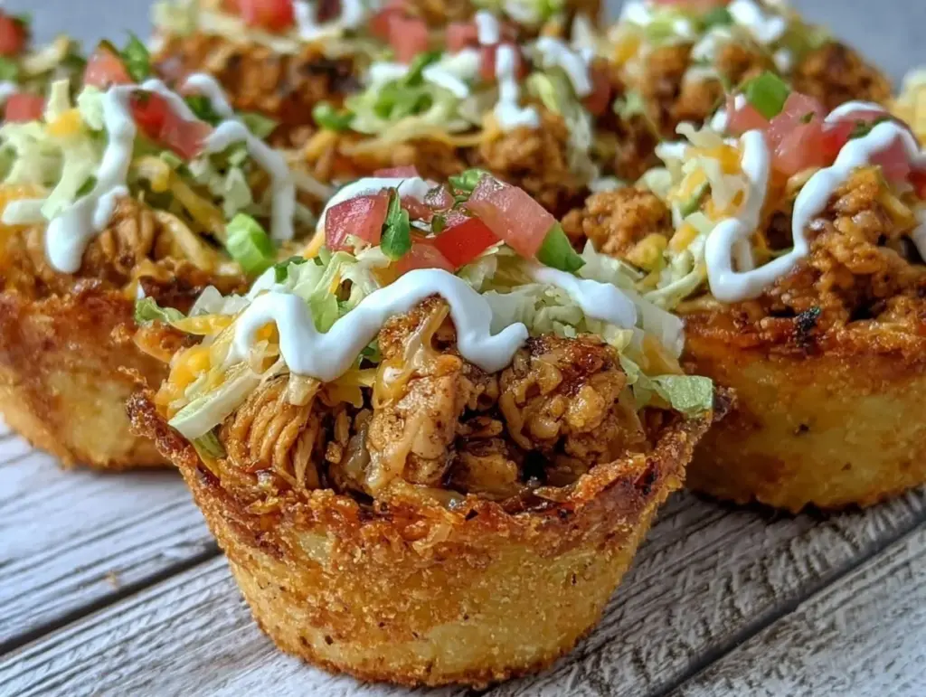crispy chicken taco fry cups - featured image