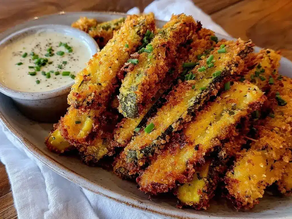 crispy fried pickle spears - featured image